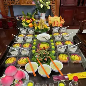 Mâm Cúng Mụ Bé Trai (Mẫu Sen Nổi)