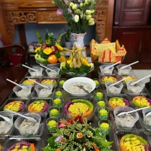 Mâm Cúng Mụ Bé Trai (Mẫu Sen Nổi)