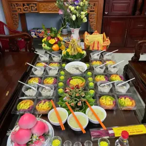 Mâm Cúng Mụ Bé Trai (Mẫu Sen Nổi)