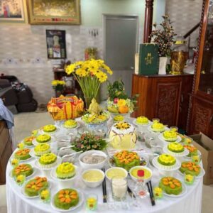 Mâm Cúng Đầy Tháng - Thôi Nôi Bé Trai (Mẫu 1)