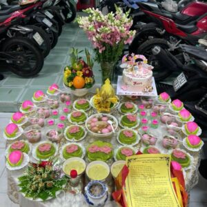 Mâm Cúng Đầy Tháng - Thôi Nôi Bé Gái (Mẫu 1)