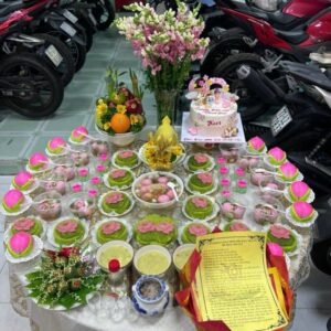 Mâm Cúng Đầy Tháng - Thôi Nôi Bé Gái (Mẫu 1)