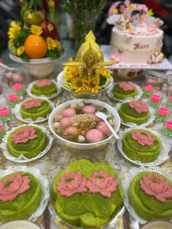 Mâm Cúng Đầy Tháng - Thôi Nôi Bé Gái (Mẫu 1)