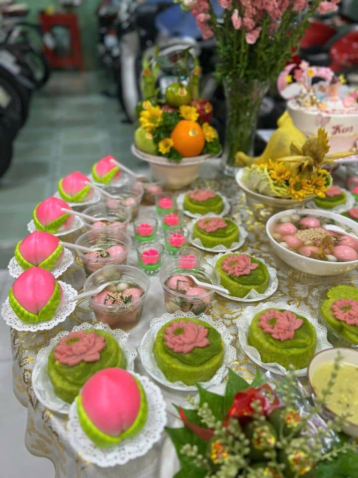 Mâm Cúng Đầy Tháng - Thôi Nôi Bé Gái (Mẫu 1)