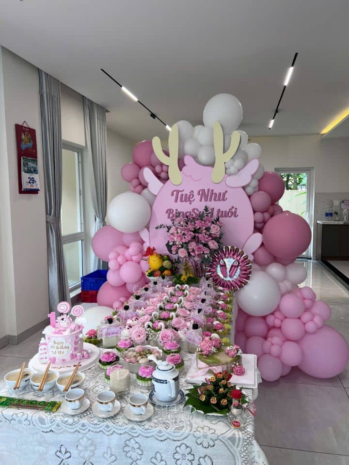 Mâm Cúng Đầy Tháng - Thôi Nôi Bé Gái (Mẫu 2)