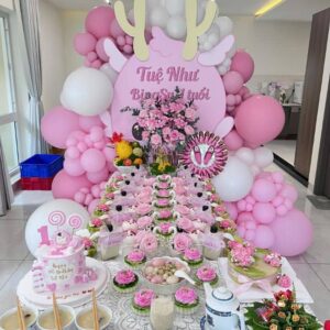 Mâm Cúng Đầy Tháng - Thôi Nôi Bé Gái (Mẫu 2)