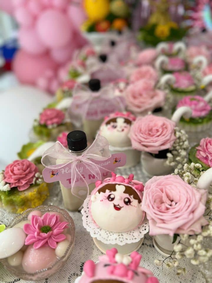 Mâm Cúng Đầy Tháng - Thôi Nôi Bé Gái (Mẫu 2)