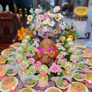 Mâm Cúng Đầy Tháng – Thôi Nôi Bé Gái (Mẫu 3)