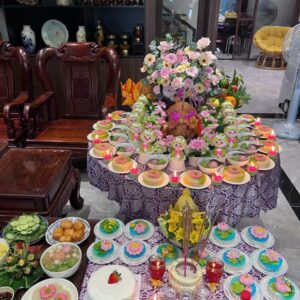 Mâm Cúng Đầy Tháng – Thôi Nôi Bé Gái (Mẫu 3)