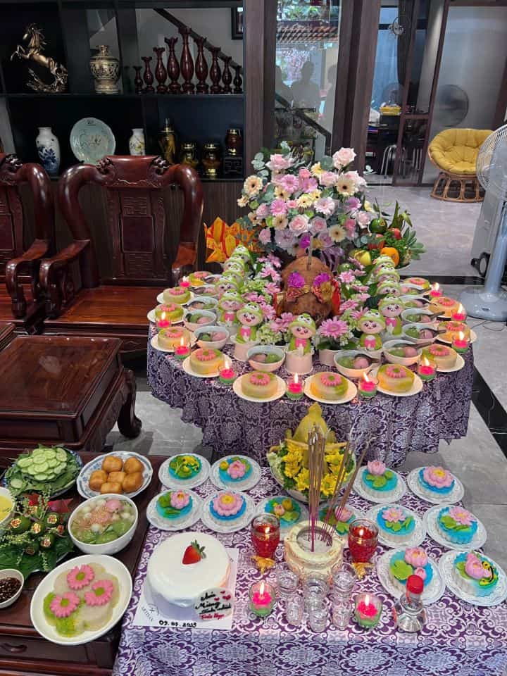 Mâm Cúng Đầy Tháng – Thôi Nôi Bé Gái (Mẫu 3)