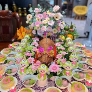 Mâm Cúng Đầy Tháng – Thôi Nôi Bé Gái (Mẫu 3)