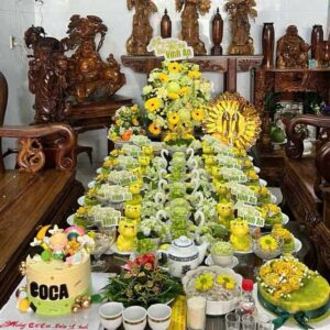 Mâm Cúng Đầy Tháng – Thôi Nôi Bé Trai (Mẫu 4)