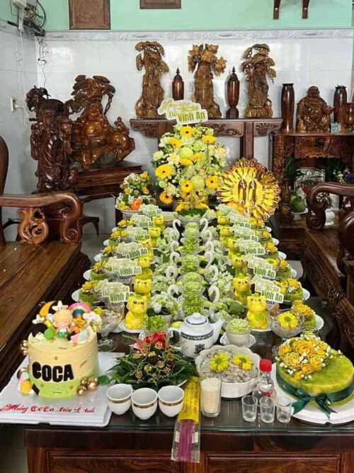 Mâm Cúng Đầy Tháng – Thôi Nôi Bé Trai (Mẫu 4)